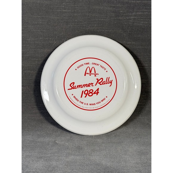 McDonald's Other - Vintage 1984 McDonalds Summer Rally Frisbee Flying Disc White Red Promo Olympics